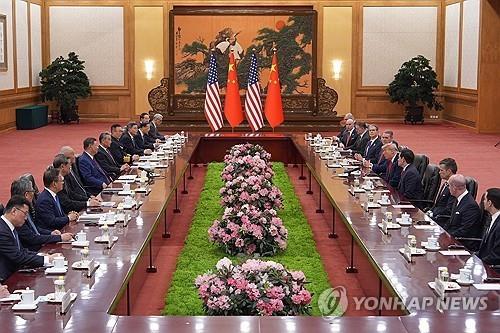 135분 만에 정상회담 종료…시진핑, 미 기업인도 접견