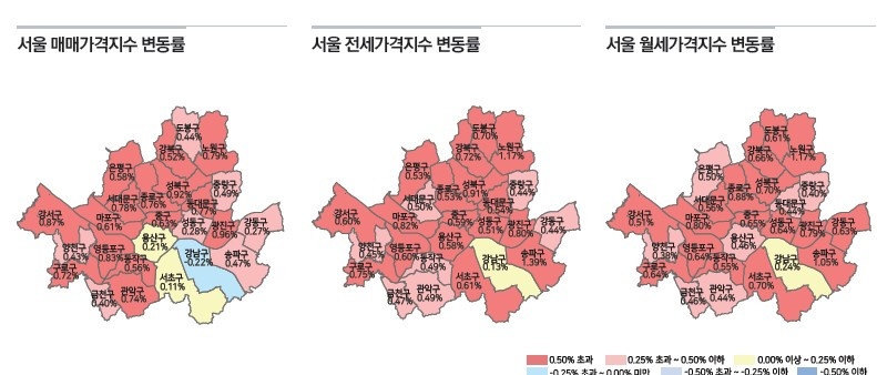 지난달 서울 집값 상승폭 확대…전세 0.66%↑·월세 0.63%↑