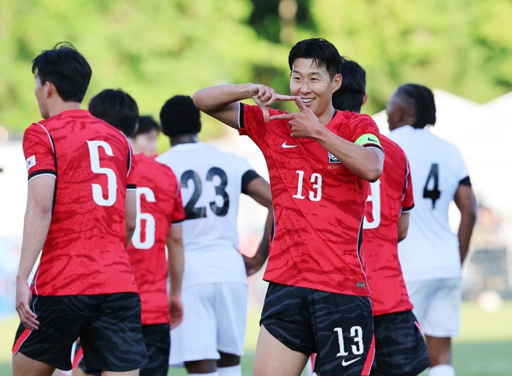 '손흥민·조규성 멀티골' 홍명보호, 월드컵 리허설 대승…트리니다드토바고 5-0 완파