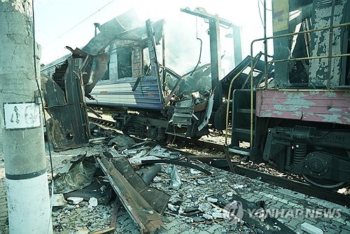 Railway station in Sumy, Ukraine, damaged by a Russian airstrike