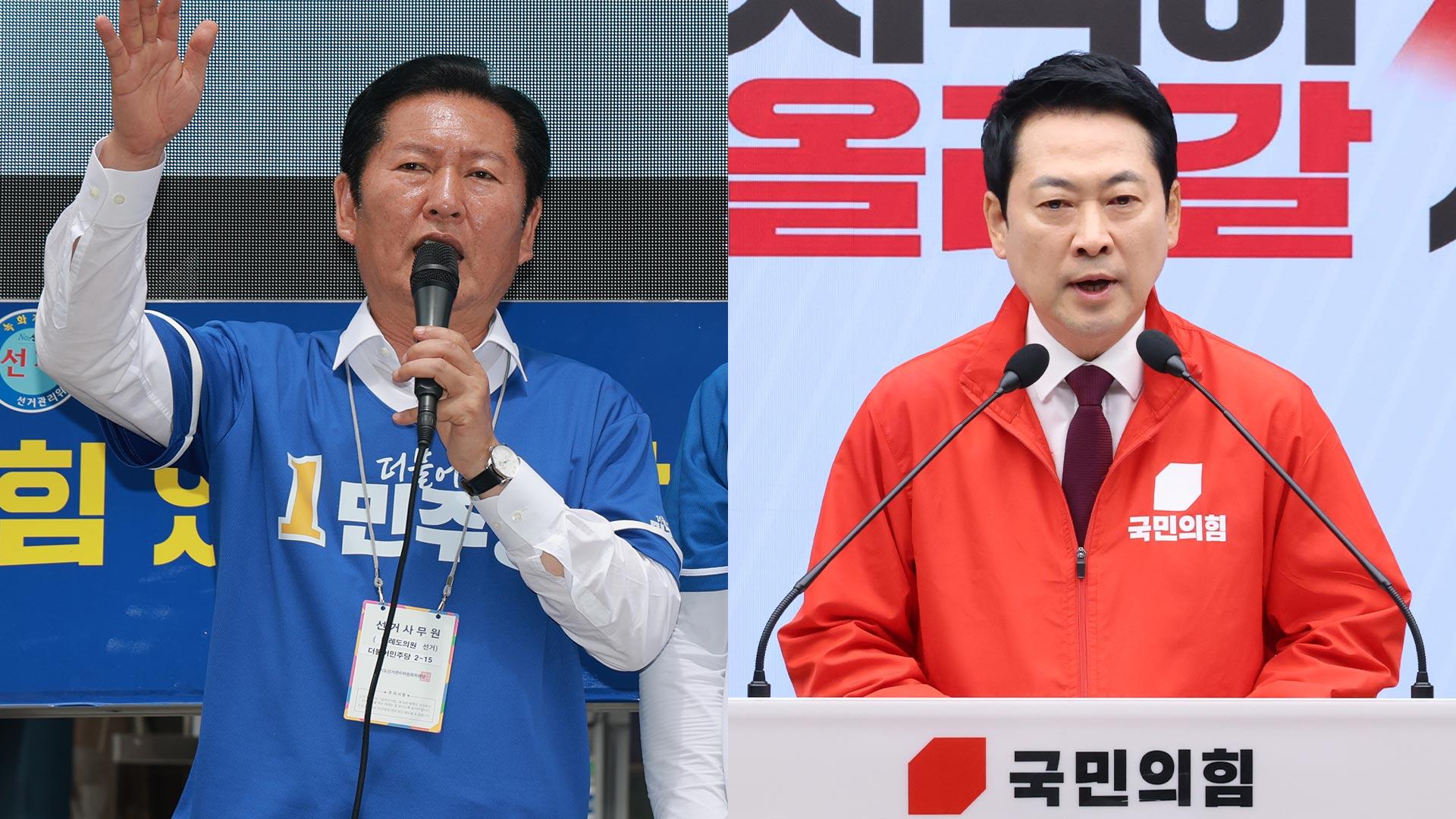 민주, 험지·텃밭 종횡무진…장동혁 첫 서울 유세