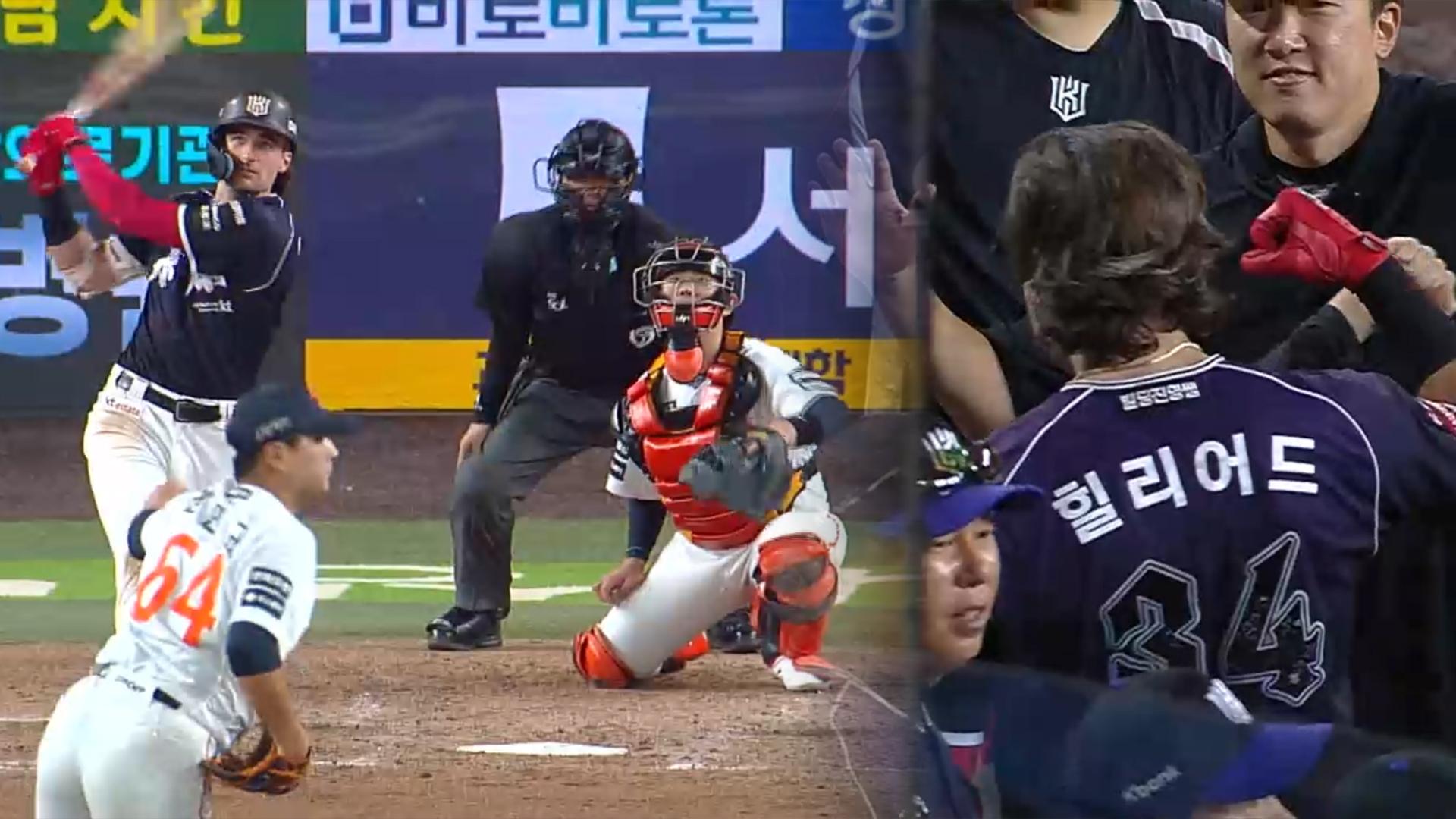 선두 KT, 7연승 질주…힐리어드 2홈런