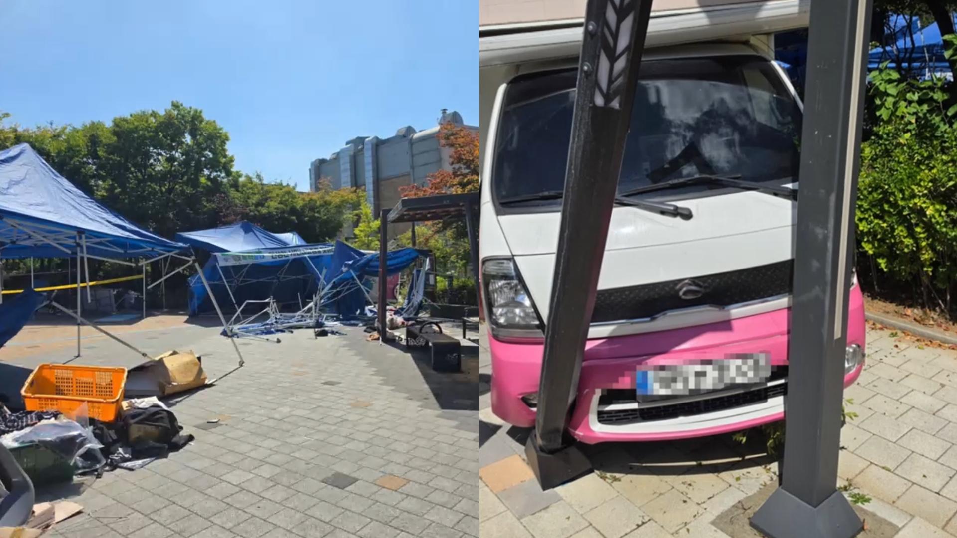 경기도 플리마켓 행사장에 트럭 돌진, 母子 등 2명 사망 5명 부상