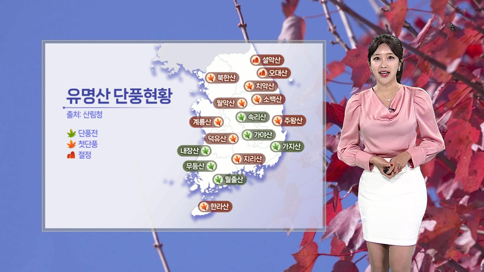 맑고 포근한 가을 날씨 속 내일 전국 비